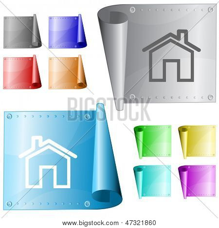 Zu Hause. Vektor Metalloberfläche.