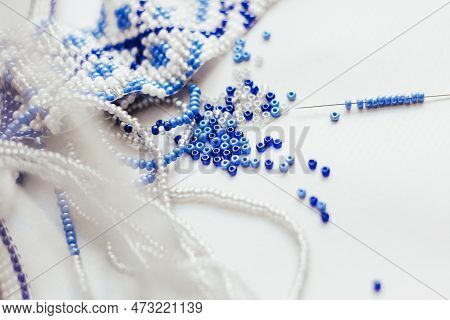Geometric Pattern On The Gerdan Ornament, Ukrainian Beaded Ornament, Amulet.