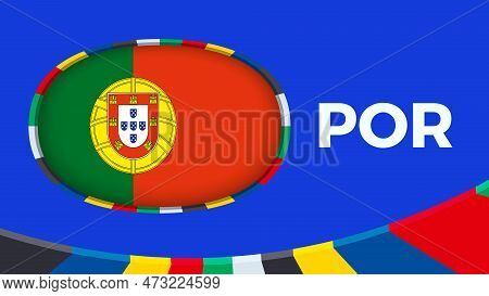 Portugal Flag Stylized For European Football Tournament Qualification. Flag On Vector Background.