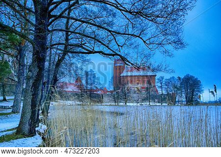 Travel Ideas. Medieval Trakai Castle In Lithuania.horizontal Image Orientation