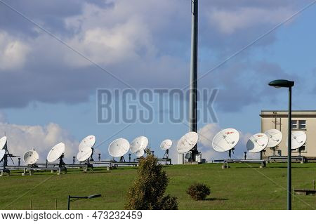 Ses Teleport Facility With Satellite Dishes In Junglinster, Luxembourg - October 8, 2022