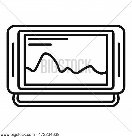Echo Sounder Boat Icon. Outline Echo Sounder Boat Icon For Web Design Isolated On White Background