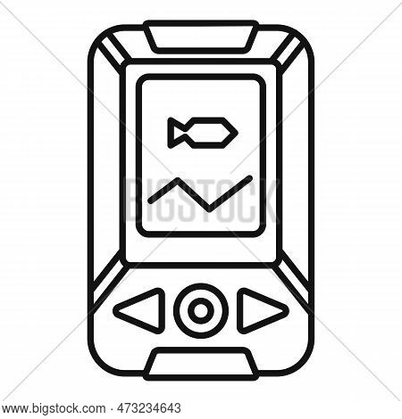 Echo Sounder Fish Catch Icon. Outline Echo Sounder Fish Catch Icon For Web Design Isolated On White 