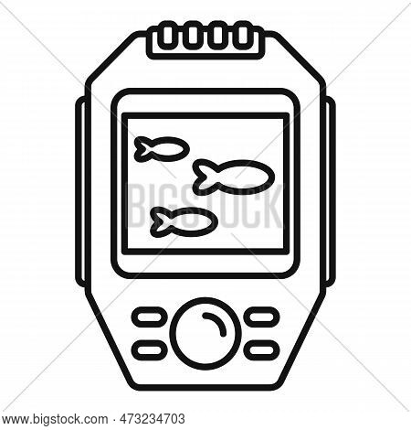 Digital Echo Sounder Icon. Outline Digital Echo Sounder Icon For Web Design Isolated On White Backgr