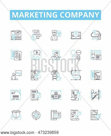 Marketing Company Vector Line Icons Set. Marketing, Company, Advertising, Branding, Strategy, Campai
