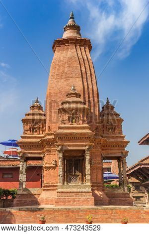 Front Of The Kedarnath Shiva Temple At Durbar Square Of Bhaktapur, Nepal