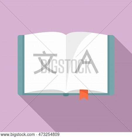 Linguist Open Book Icon. Flat Illustration Of Linguist Open Book Icon For Web Design