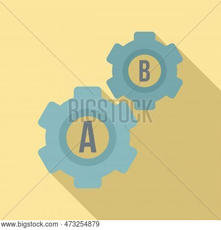 Gear Wheel Linguist Icon. Flat Illustration Of Gear Wheel Linguist Icon For Web Design