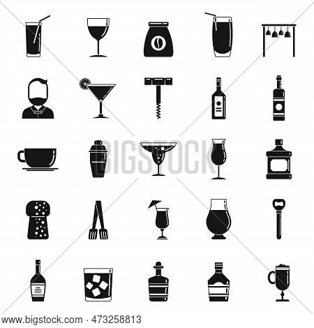 Bartender Tools Icons Set. Simple Set Of Bartender Tools Icons For Web Design On White Background