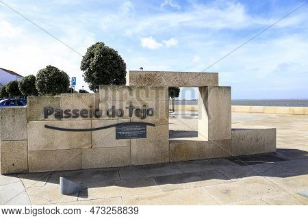 Alcochete, Lisbon, Portugal- November 21, 2022: Recently Inaugurated Pedestrian Promenade In Alcoche