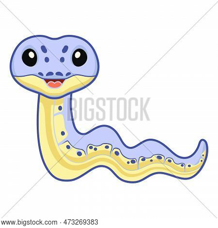 Vector Illustration Of Cute Killer Clown Ball Python Cartoon