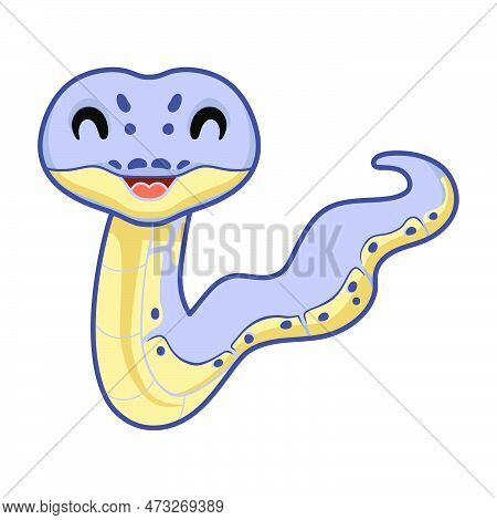 Vector Illustration Of Cute Killer Clown Ball Python Cartoon
