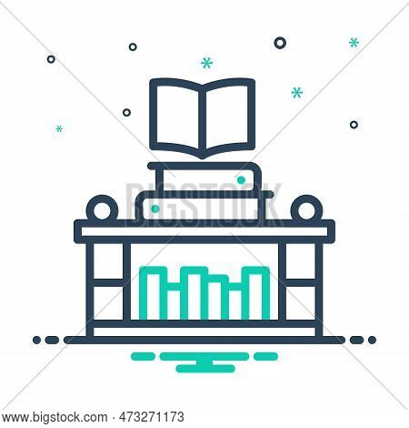 Mix Icon For Bibliography Library Catalogue Shelves Book Bookstore