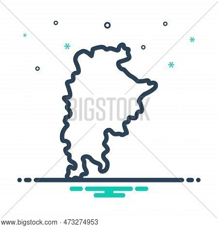 Mix Icon For Durham Carolina American Usa Carolinian England Country Territory Contour Map Continent