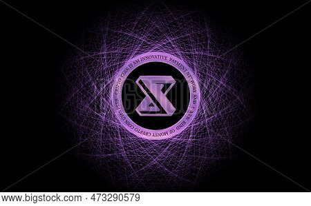 Abstract Glowing Fractal Lines Mesh Digital Background