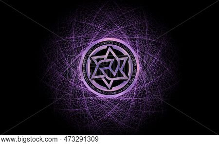 Abstract Glowing Fractal Lines Mesh Digital Background