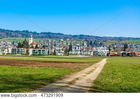 Seengen, Switzerland - February 23, 2023: Seengen Is A Municipality In The Swiss Canton Of Aargau. I