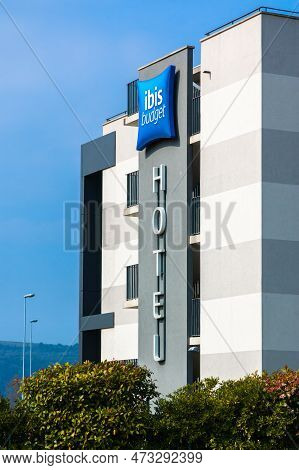 Valence, France - March 2, 2023: Ibis Budget Is Low-cost Brand Of The Hotel Chain Ibis.