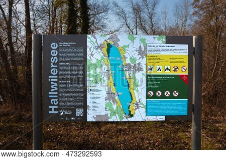 Seengen, Switzerland - February 23, 2023: A Protected Natural Area By The Hallwil Lake In Switzerlan