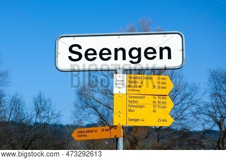 Seengen, Switzerland - February 23, 2023: Seengen Is A Municipality In The Swiss Canton Of Aargau. I