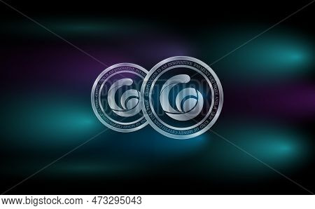 Abstract Glowing Fractal Lines Mesh Digital Background