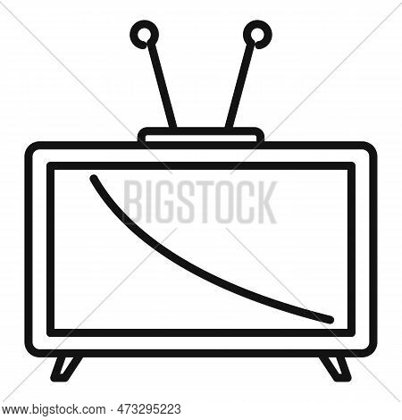 Video Tv Set Icon. Outline Video Tv Set Icon For Web Design Isolated On White Background