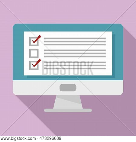 Sociology Pc Monitor Icon. Flat Illustration Of Sociology Pc Monitor Icon For Web Design