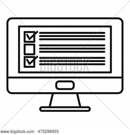 Sociology Pc Monitor Icon. Outline Sociology Pc Monitor Icon For Web Design Isolated On White Backgr
