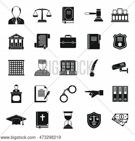 Prosecutor Legislative Icons Set. Simple Set Of Prosecutor Legislative Icons For Web Design On White