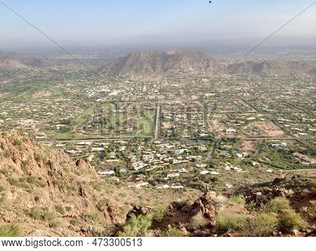 Gorgeous View Of The Phoenix Valley From Camelback Mountain In Phoenix
