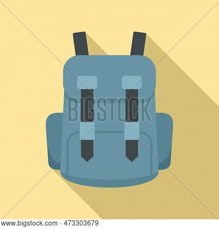 Industrial Climber Backpack Icon. Flat Illustration Of Industrial Climber Backpack Icon For Web Desi