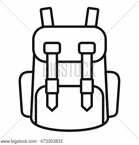 Industrial Climber Backpack Icon. Outline Industrial Climber Backpack Icon For Web Design Isolated O