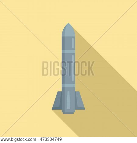 Missile Nuke Icon. Flat Illustration Of Missile Nuke Icon For Web Design