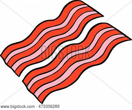 Roasted Bacon Strips Grill Fast Food Snack Crispy Sliced Streaky