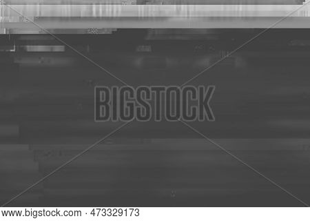 Horizontal Distortion Of Broken Video Image On Black Background, Vhs Effect, Glitch Digital Color Pi