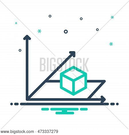 Mix Icon For Axis Modeling Cube Digital Model Degreesangle Coordinate Geometry Axonometric Isometric