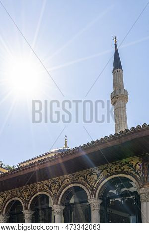 Tirana, Albania. March 2023.  Exterior View Of The Et'hem Bej Mosque In Skenderbej Square In The Cit