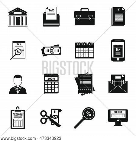 Tax Inspector Accounting Icons Set. Simple Set Of Tax Inspector Accounting Icons For Web Design On W