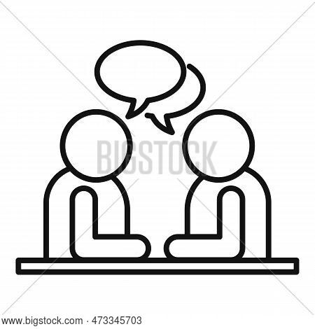 Interpreter Translator Icon. Outline Interpreter Translator Icon For Web Design Isolated On White Ba