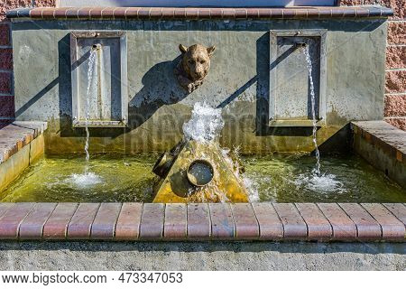 A Close-up Shot Of A Fountain In Issaquah, Washington.