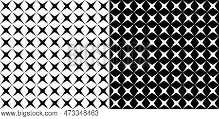 Abstract Quadrangular Star Seamless Pattern. Vector Illustration