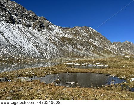 High Alpine Lake Lai Da La Scotta (schottensee Or Schotten Lake) On The Swiss Mountain Road Pass Flu