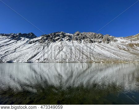 High Alpine Lake Lai Da La Scotta (schottensee Or Schotten Lake) On The Swiss Mountain Road Pass Flu