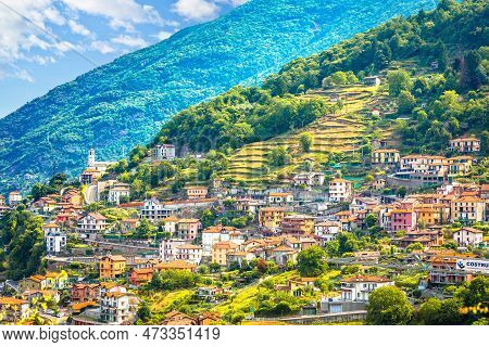 Coastline Of Bellano On Como Lake Colorful View, Lombardy Region Of Croatia