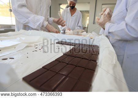 Ilheus, Bahia, Brazil - March 24, 2023: Production Of Chocolate By Students Of A Public School, In T