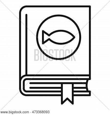 Ichthyology Book Icon. Outline Ichthyology Book Icon For Web Design Isolated On White Background