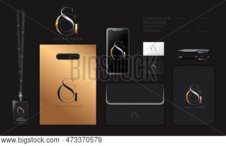 G And S Monogram. Gold And Silver. Jewelry Store Identity: Lanyard, Badge, Paper Bag, Screen, Envelo