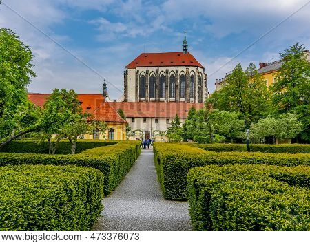 Church Of Our Lady Of The Snows Nd Franciscan Garden In Prague, Czech Republic