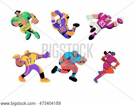Rugby Player Play With Ball Vector , Rugby Sports Player Vector