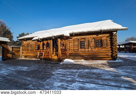 Wooden House In Taltsy Architectural-ethnographic Museum, Irkutsk Region, Siberia, Russia